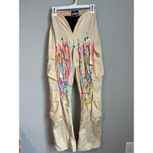 Varenne V Cut Canvas Cargo Khaki Pants Womens Size XS Kim Kardashian RARE